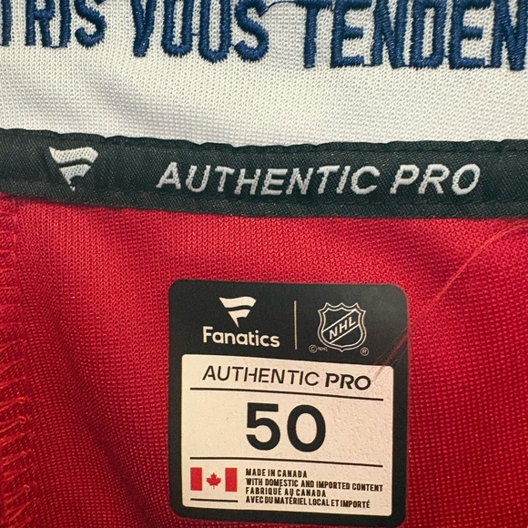 NHL Montreal Canadiens Red Blue White Fanatics Hoodie Jersey - Picture 3 of 4